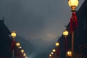 《凌晨四点的码头》封面，渔市摊位上堆叠的筐篓
