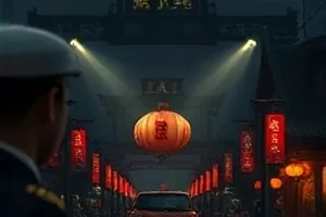 《盐场七日》封面，盐田反光的水面与耙子